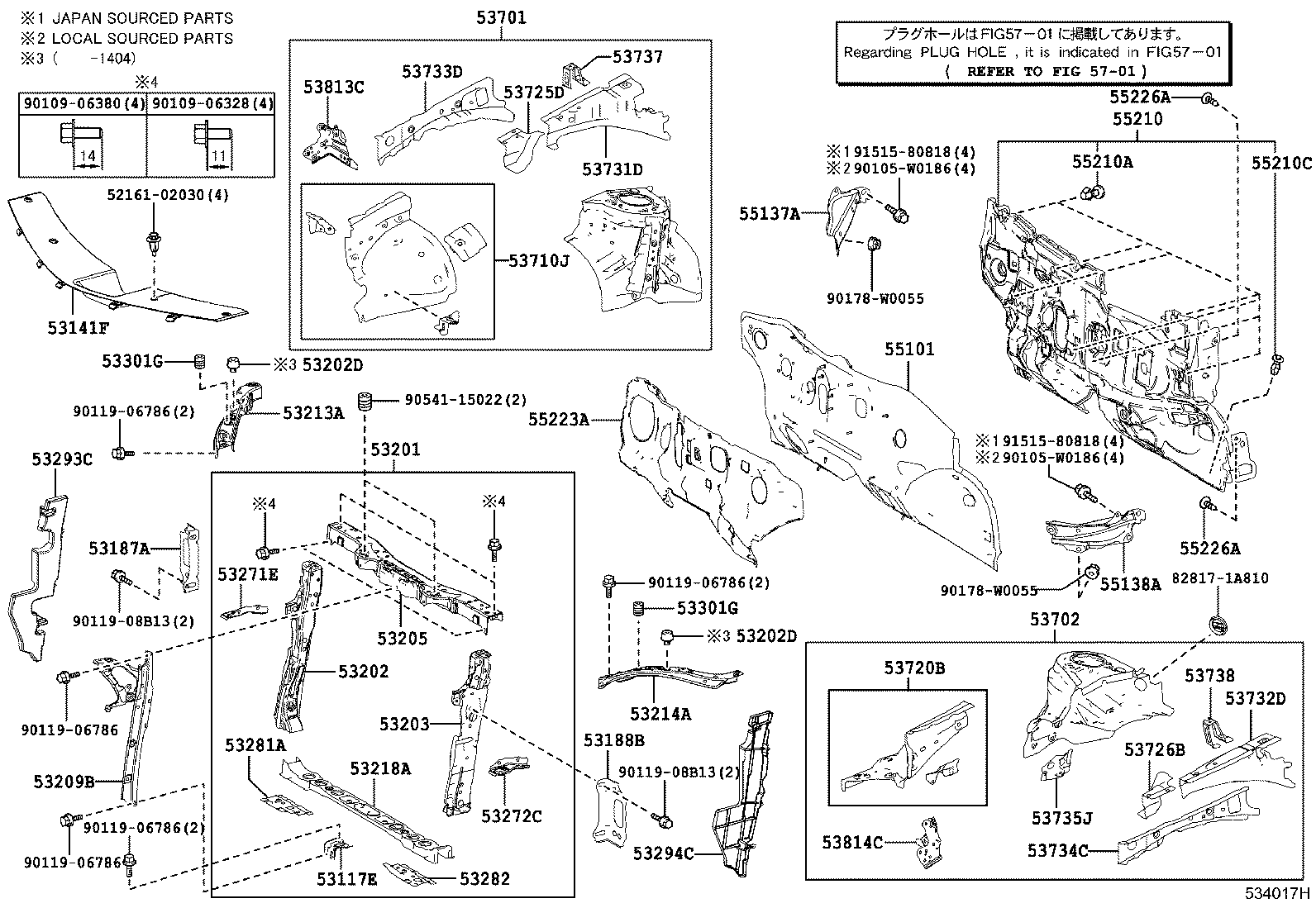 53702-02220 APRON SUB-ASSY, FRONT FENDER, LH product image
