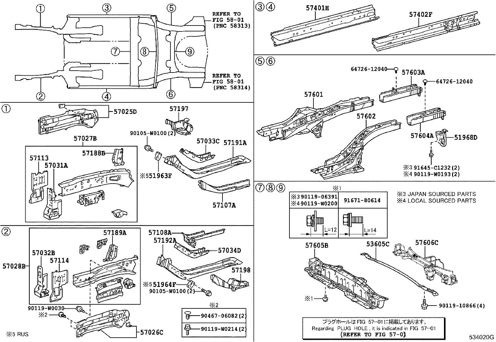 53605-02010 BRACE SUB-ASSY, REAR FLOOR SIDE MEMBER product image