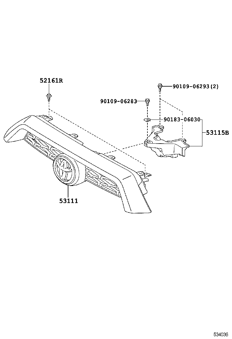 53124-35040 MOULDING, RADIATOR GRILLE SIDE, LH product image