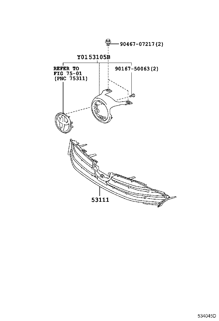 53101-75010 GRILLE, RADIATOR product image
