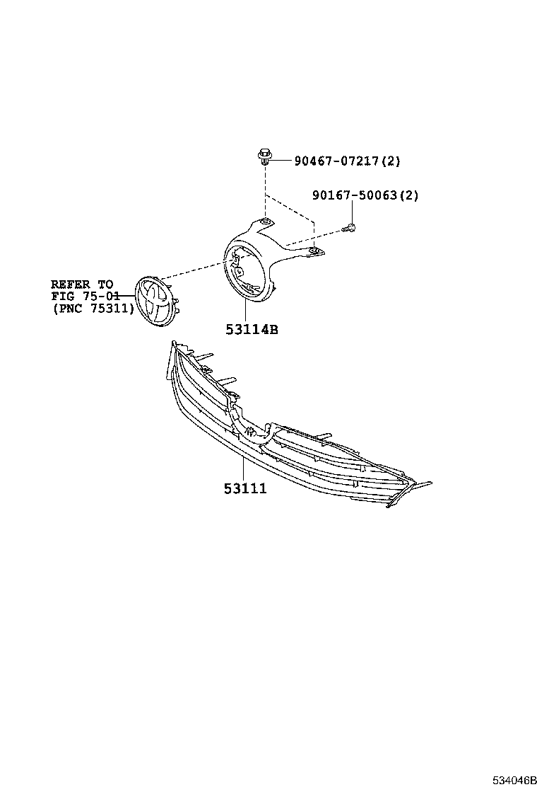 53101-75010 GRILLE, RADIATOR product image
