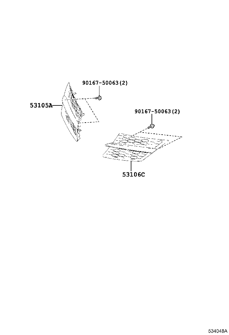 53384-0R070 CUSHION, HOOD, CENTER product image