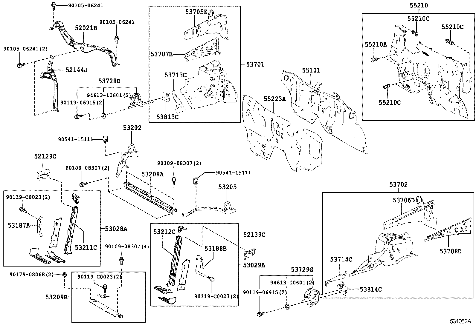 53701-0R050 APRON SUB-ASSY, FRONT FENDER, RH product image