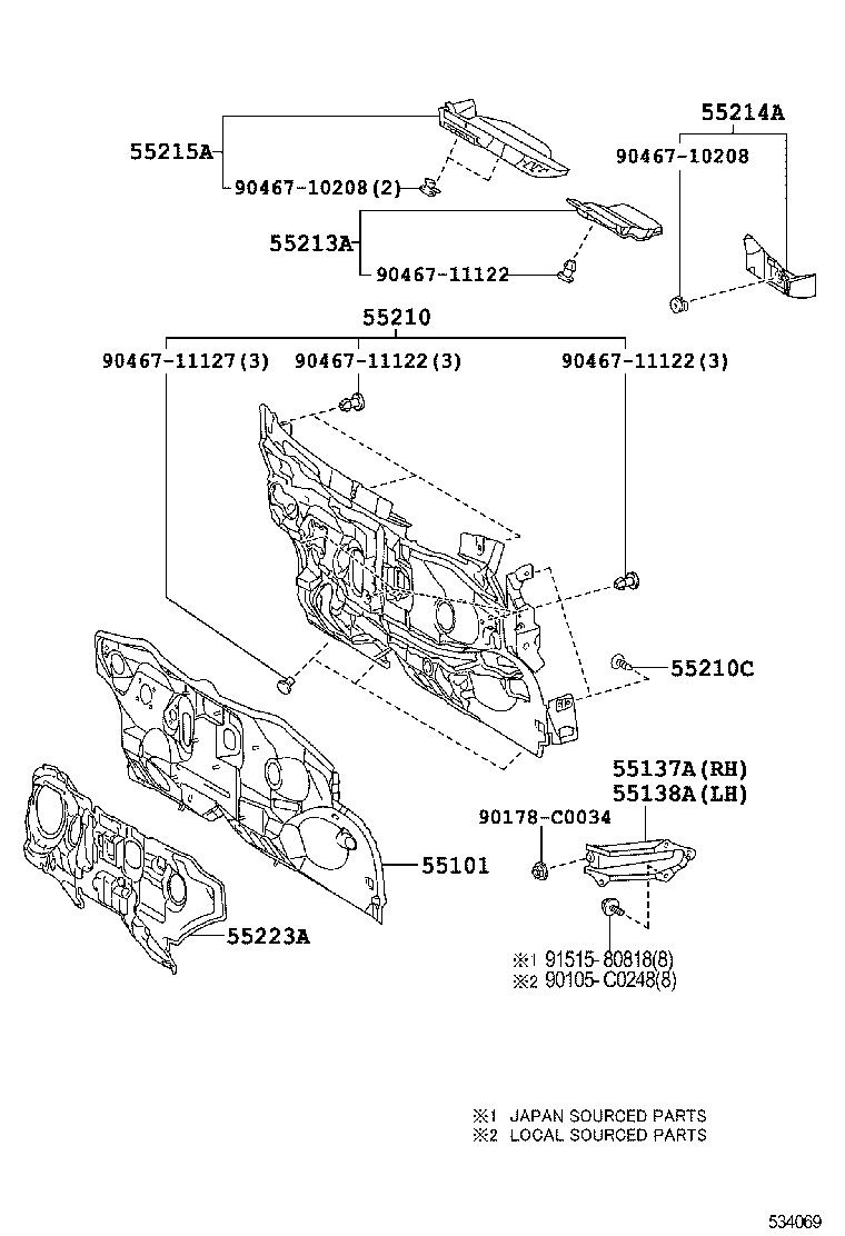 53701-0F040 APRON SUB-ASSY, FRONT FENDER, RH product image