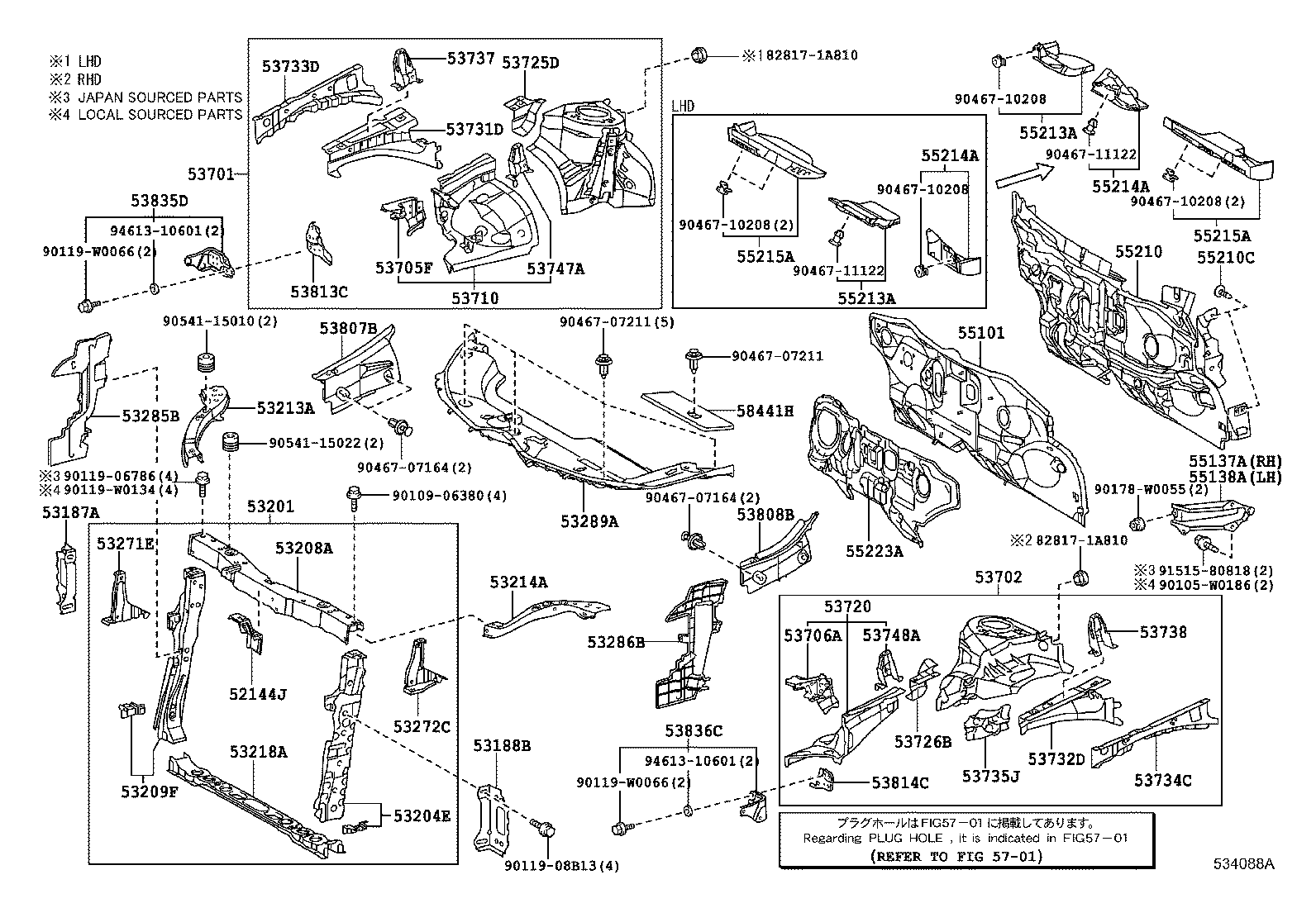 53187-02010 STAY, RADIATOR SUPPORT, RH product image