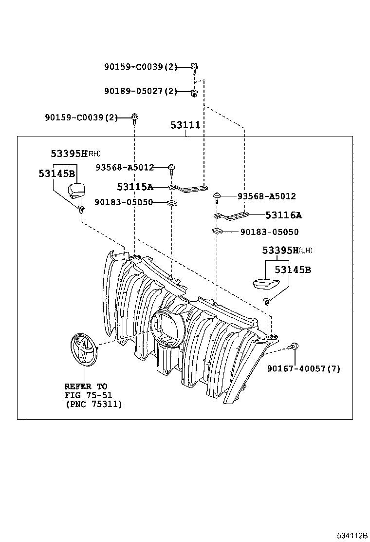 53101-0G060 GRILLE, RADIATOR product image