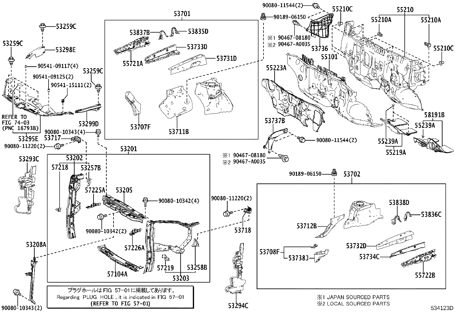 53702-0E050 APRON SUB-ASSY, FRONT FENDER, LH product image