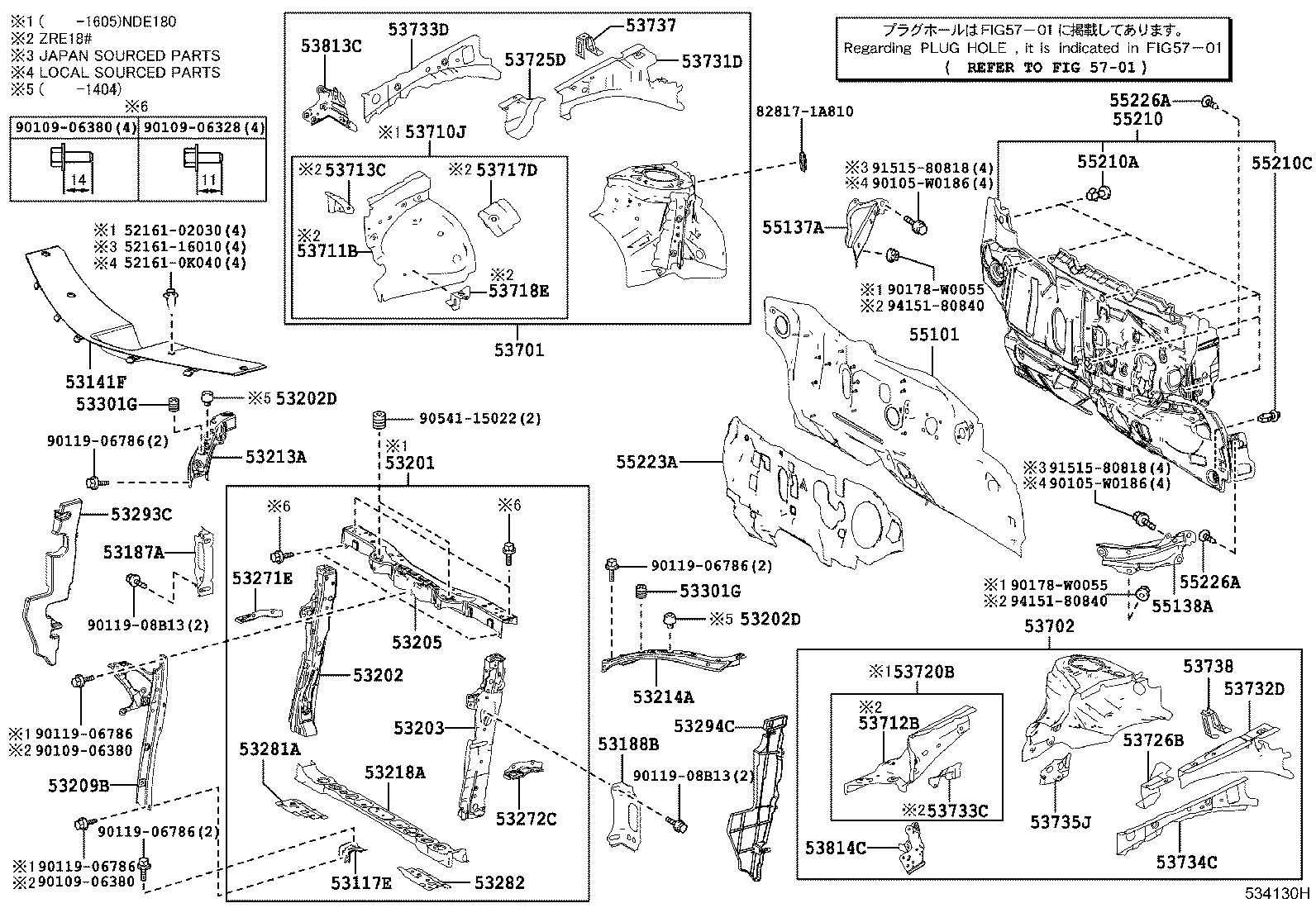 53702-02230 APRON SUB-ASSY, FRONT FENDER, LH product image