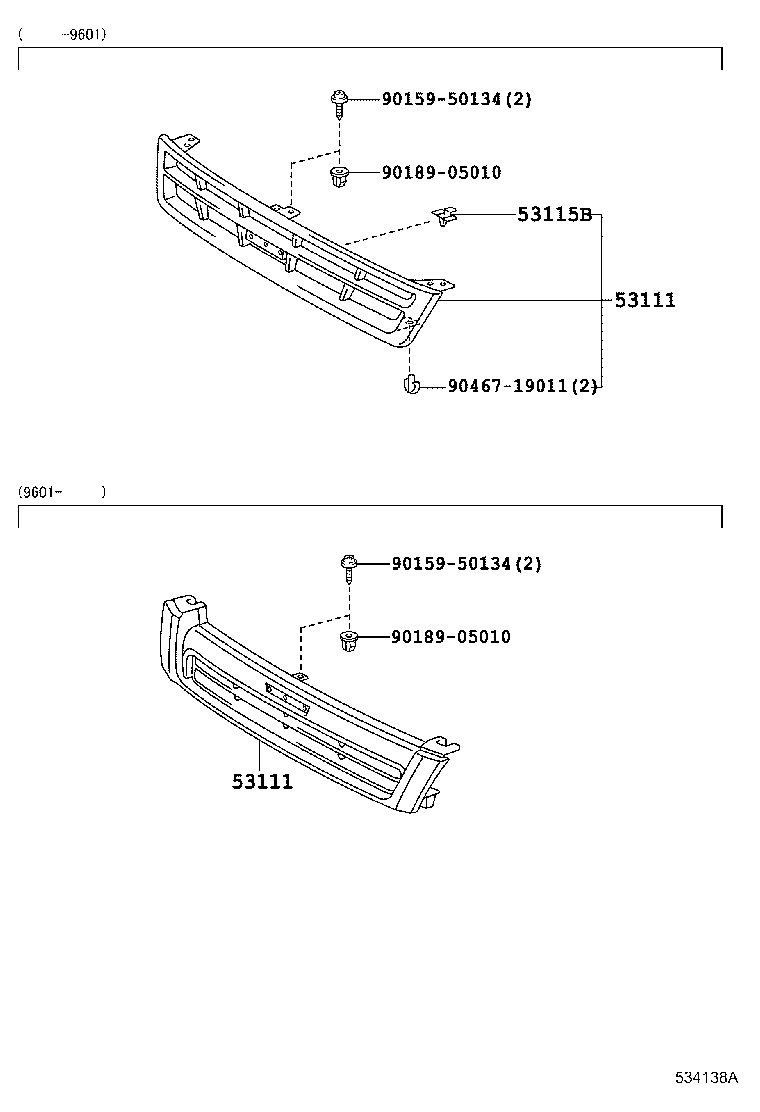 53101-21020 GRILLE, RADIATOR product image