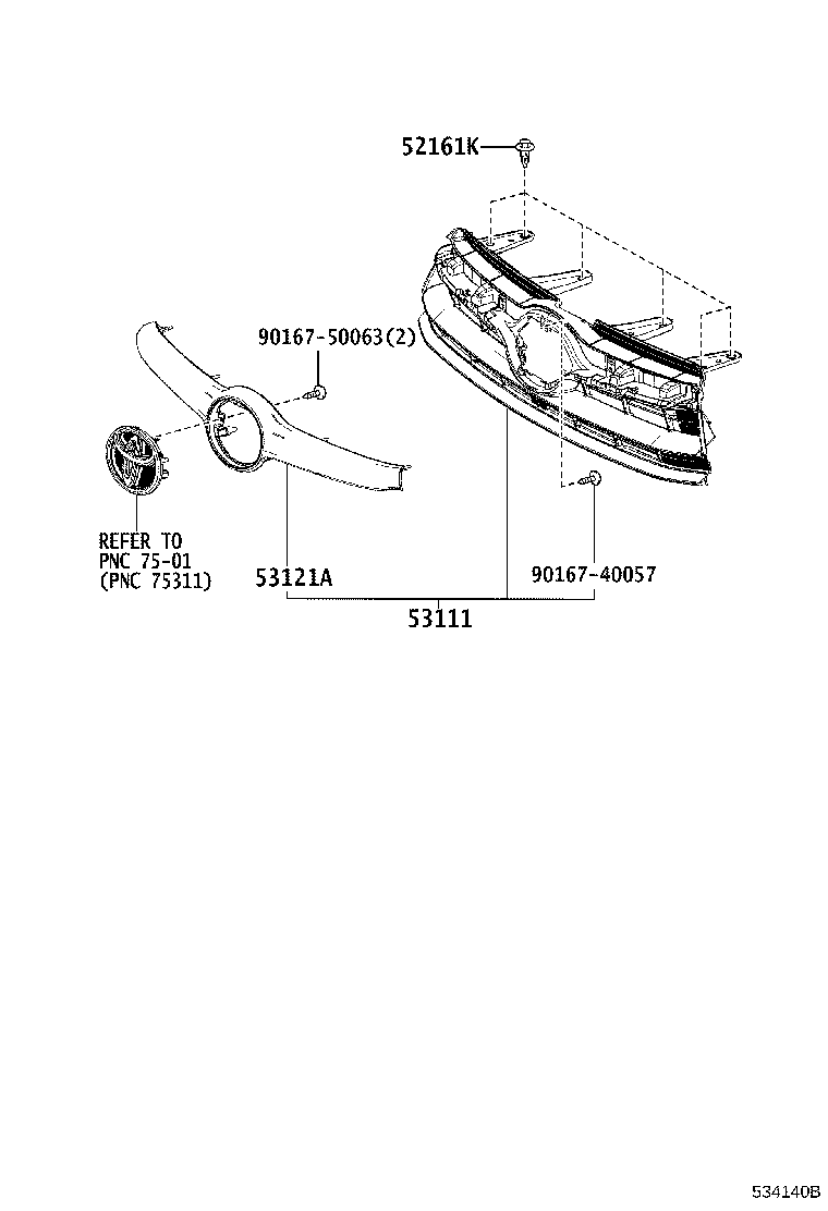 Toyota 53101-0E231 GRILLE, RADIATOR
