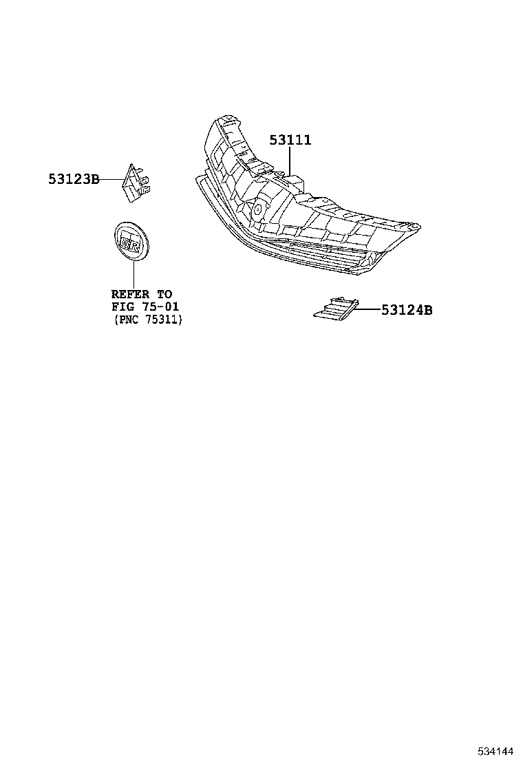 53111-52650 GRILLE, RADIATOR product image