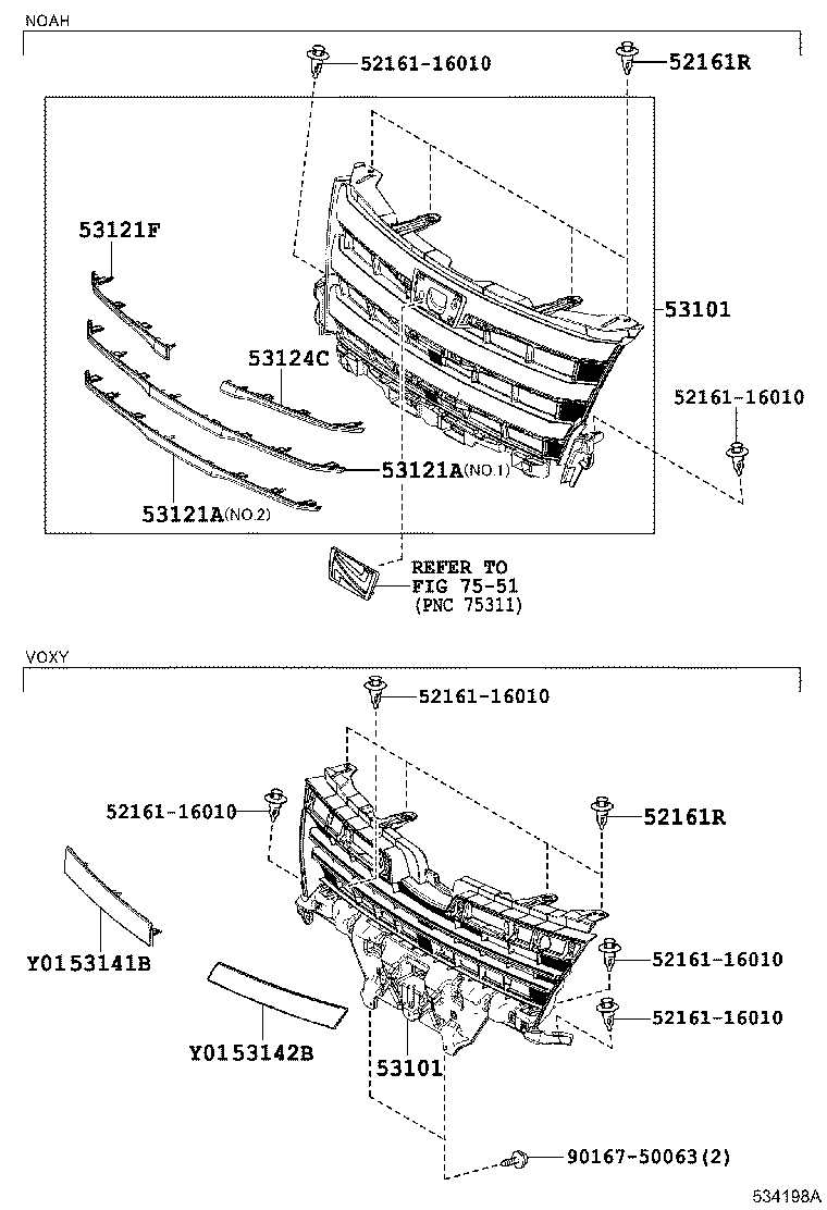 53111-28740 GRILLE, RADIATOR product image