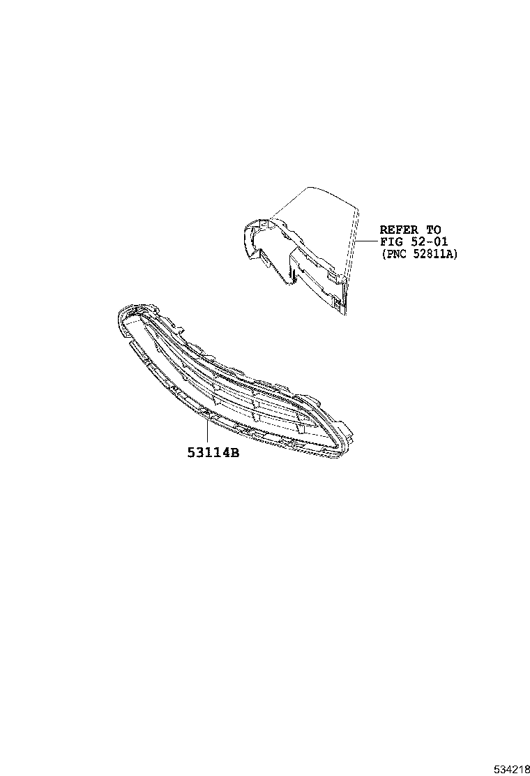 53114-0H010 GRILLE, RADIATOR, UPPER product image