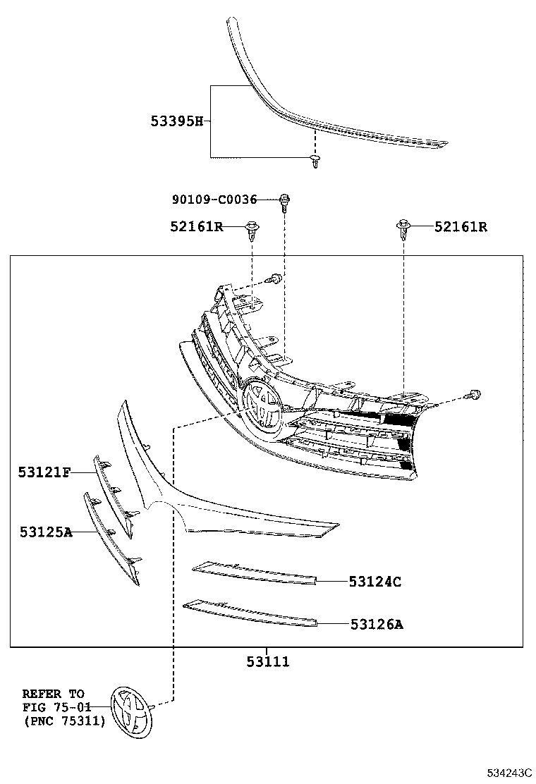 53100-02420 GRILLE, RADIATOR product image