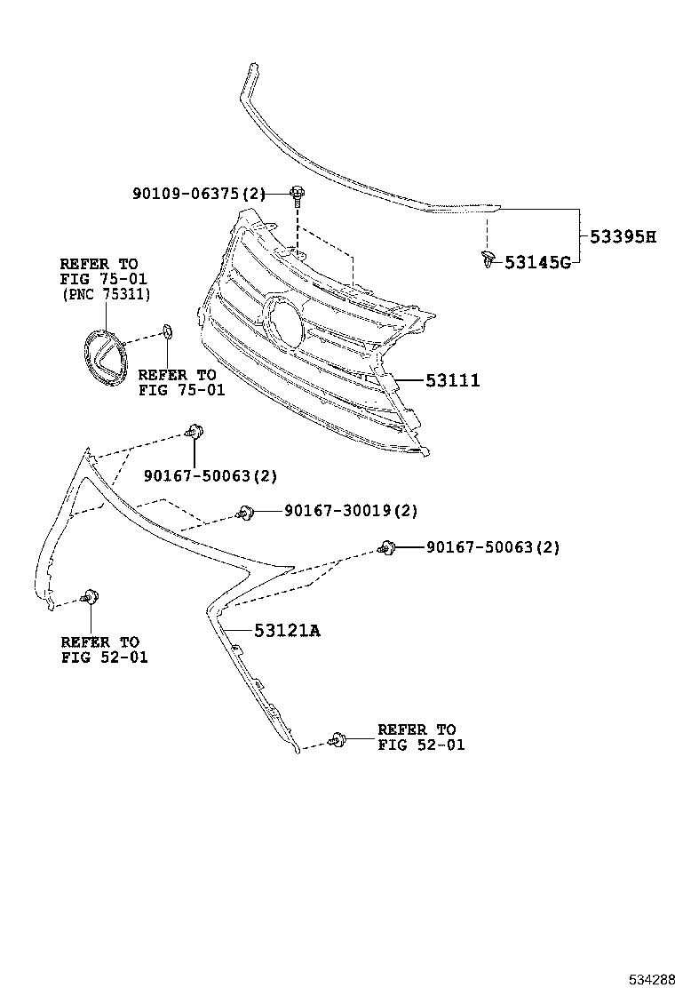 53111-78050 GRILLE, RADIATOR product image