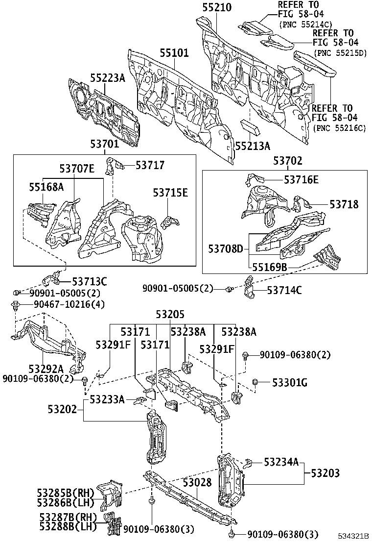 53287-52140 EXTENSION, RADIATOR SUPPORT, RH product image