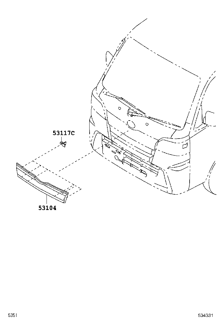 53101-B5020 GARNISH SUB-ASSY, FRONT PANEL, CENTER product image