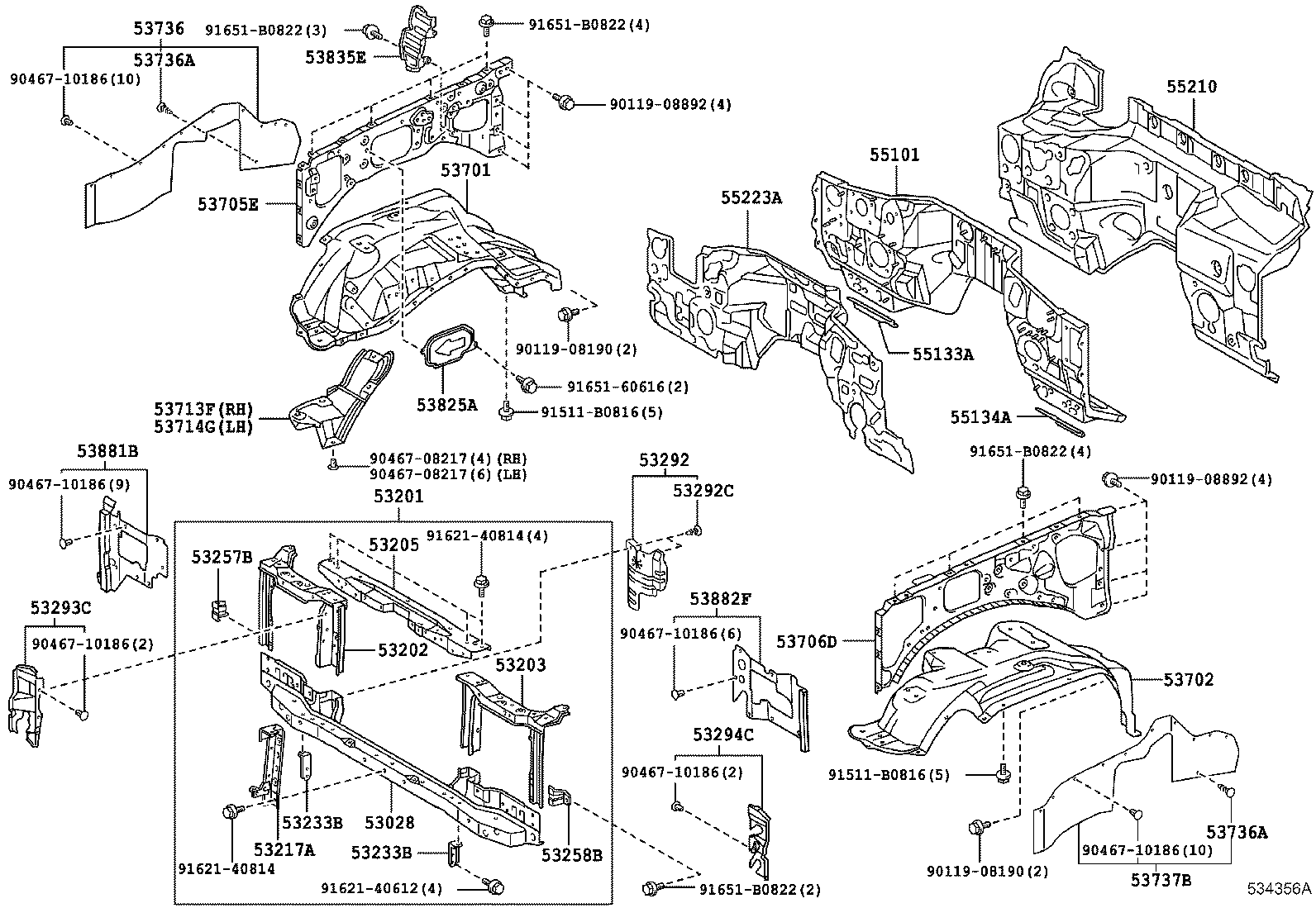 53702-60E40 APRON SUB-ASSY, FRONT FENDER, LH product image