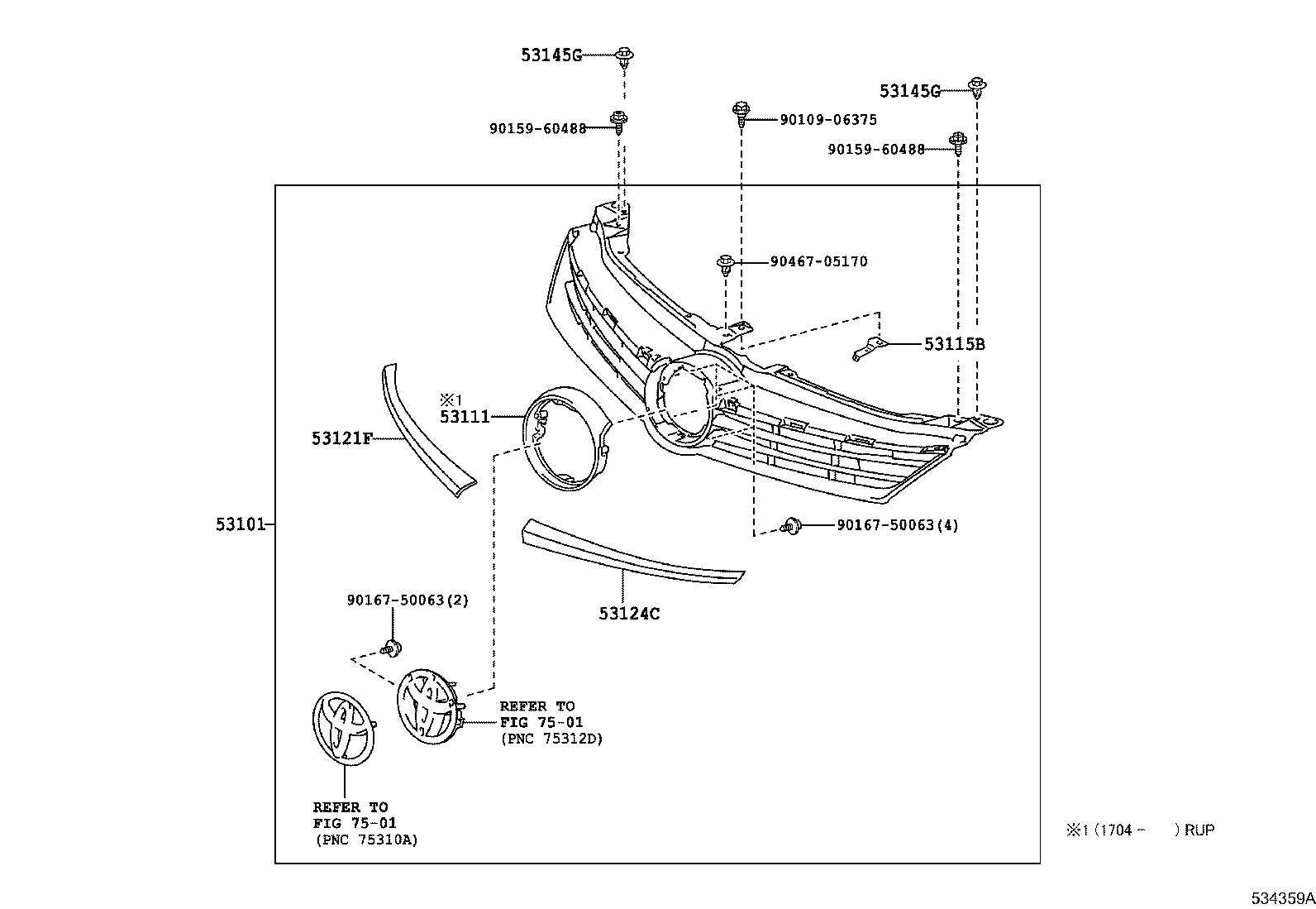 53111-06830 GRILLE, RADIATOR product image