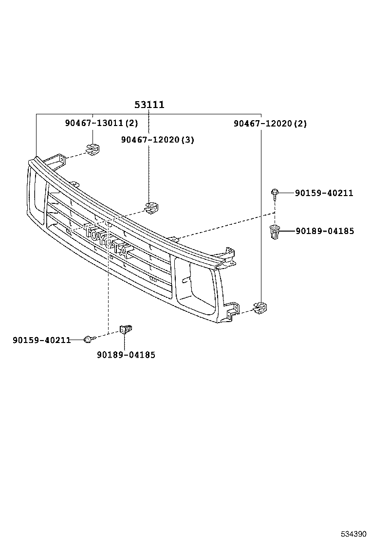 53101-60100 GRILLE, RADIATOR product image