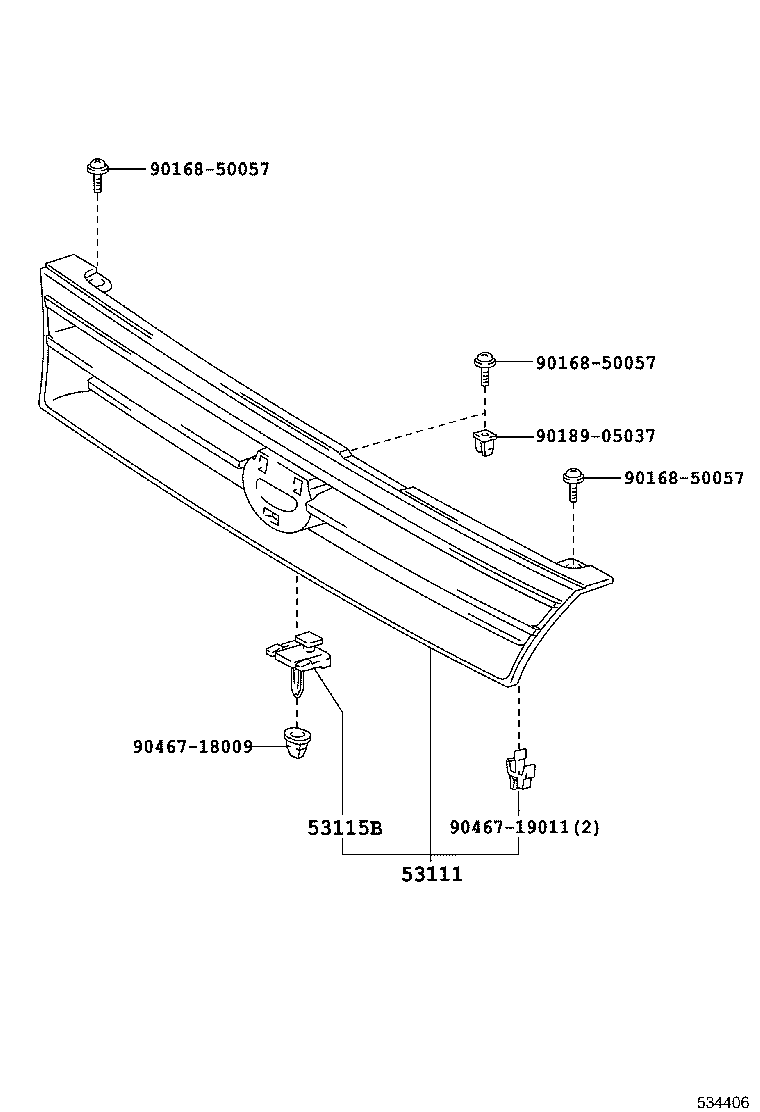 53101-13090 GRILLE, RADIATOR product image