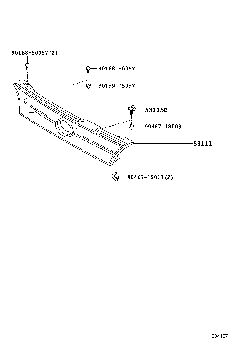53101-13090 GRILLE, RADIATOR product image