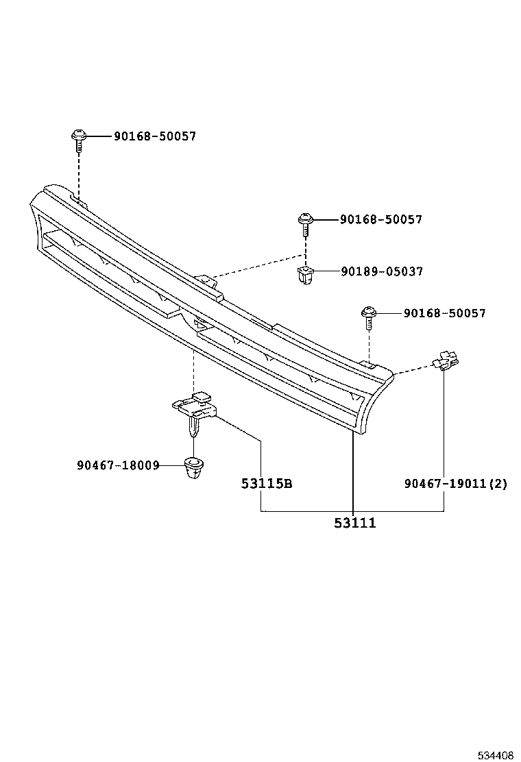 53101-13090 GRILLE, RADIATOR product image