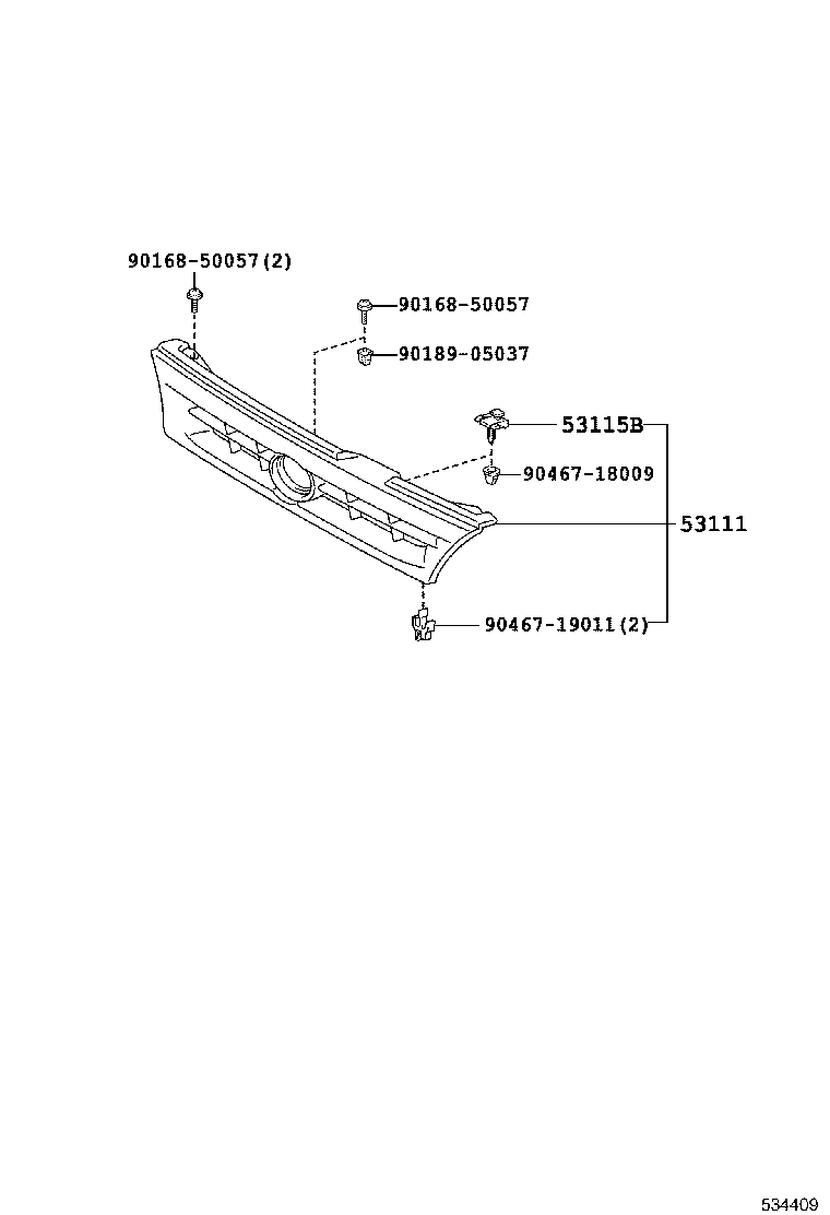 53101-13090 GRILLE, RADIATOR product image