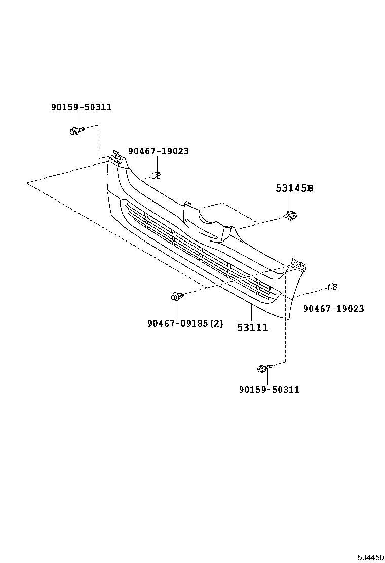 53111-26440 GRILLE, RADIATOR product image