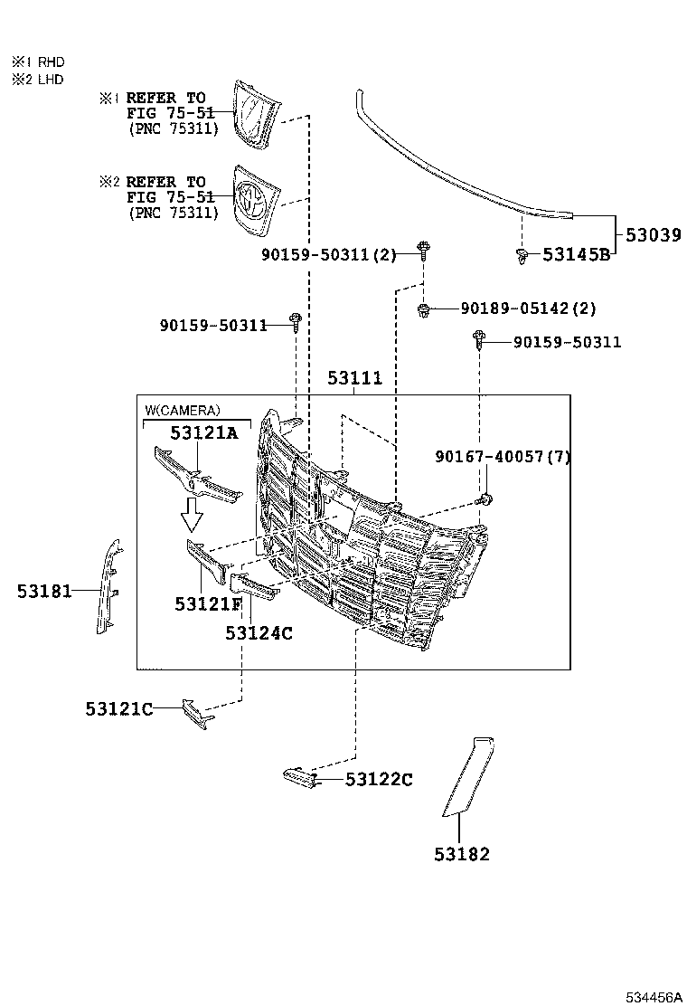 53101-V2020 GRILLE, RADIATOR product image