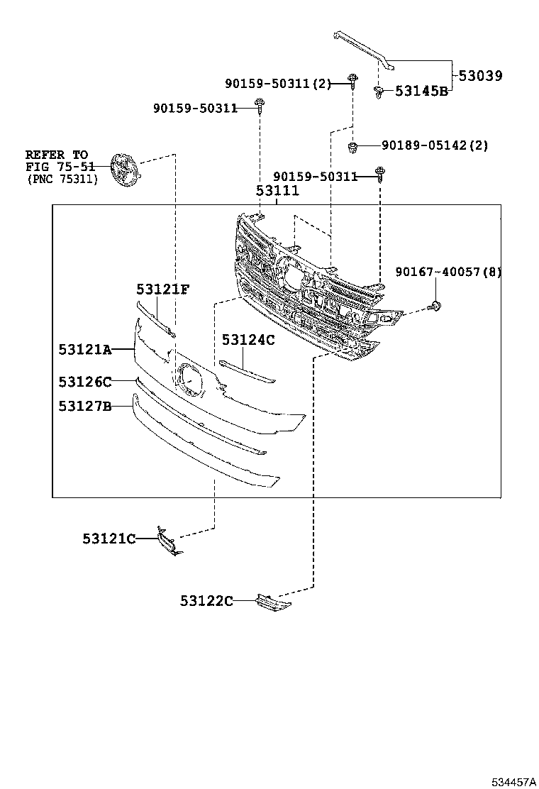 53101-V2020 GRILLE, RADIATOR product image