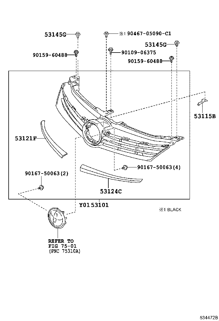 53101-33903 GRILLE SUB-ASSY, RADIATOR product image