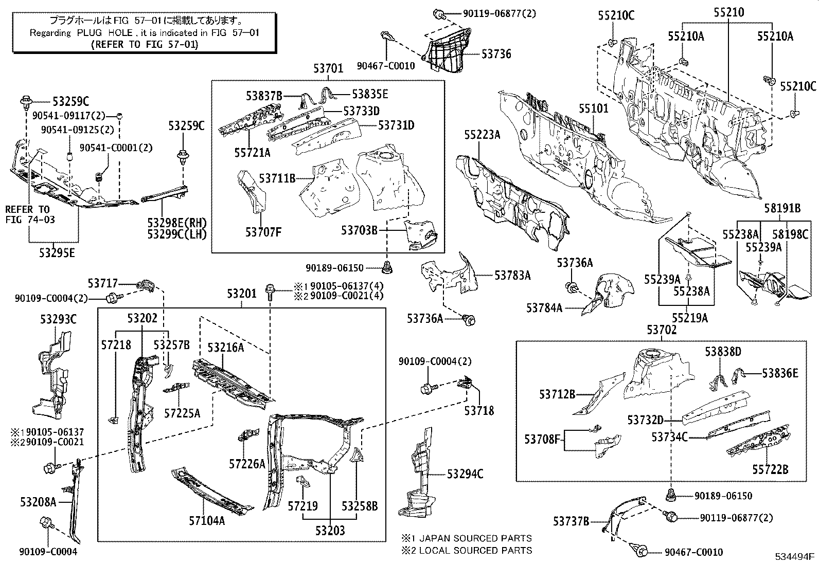 53258-0E060 BRACKET, RADIATOR SUPPORT TO FRONT FENDER, LH product image