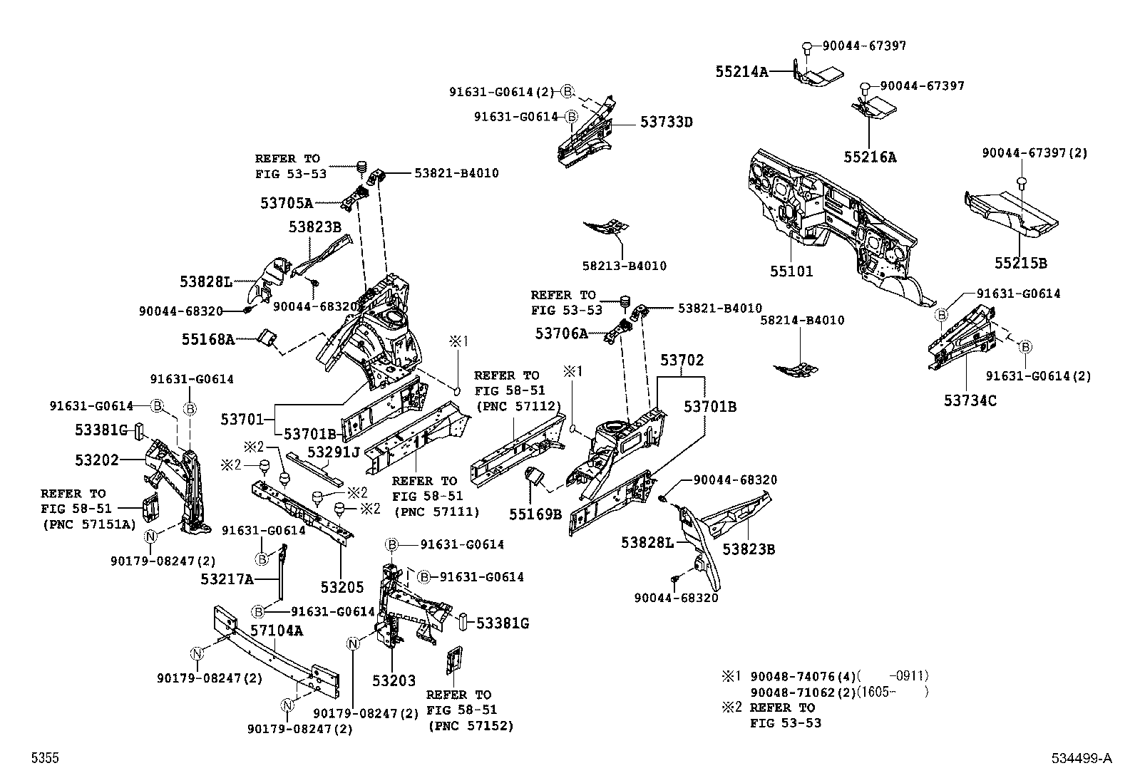 Toyota 55101-B4040 PANEL SUB-ASSY, DASH