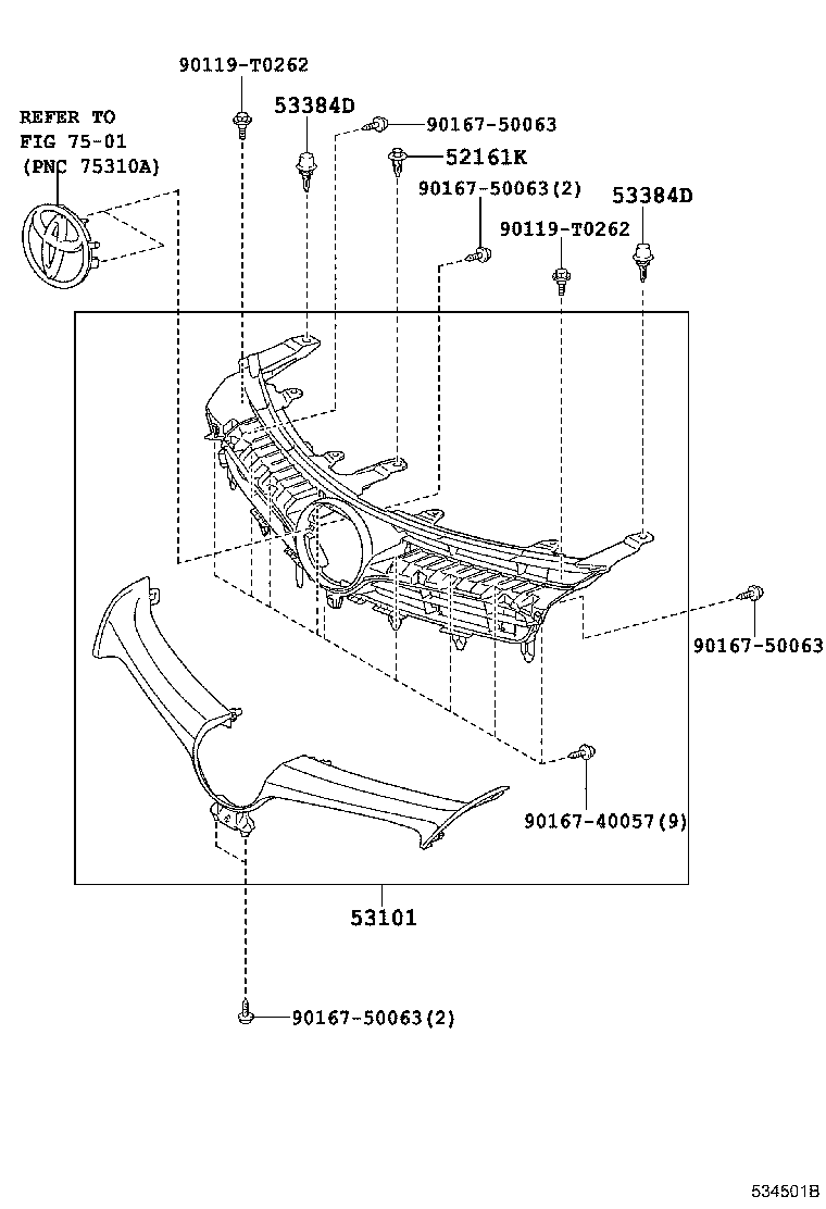 53111-06905 GRILLE, RADIATOR product image