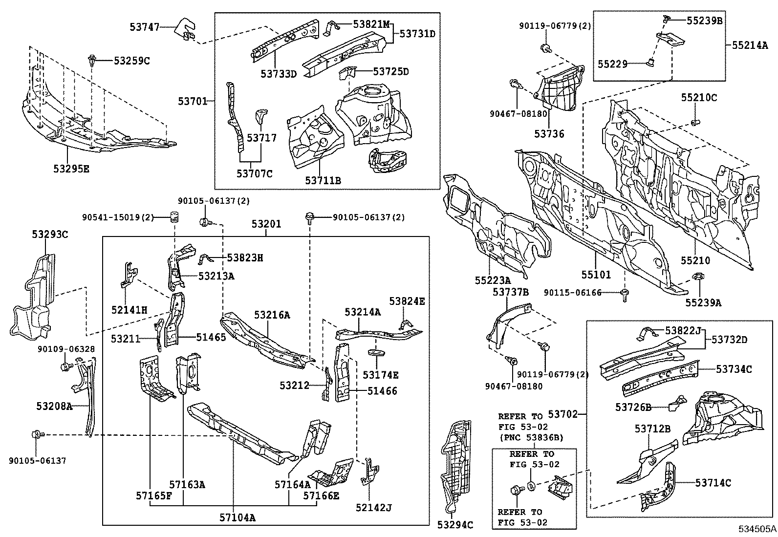 53701-06240 APRON SUB-ASSY, FRONT FENDER, RH product image