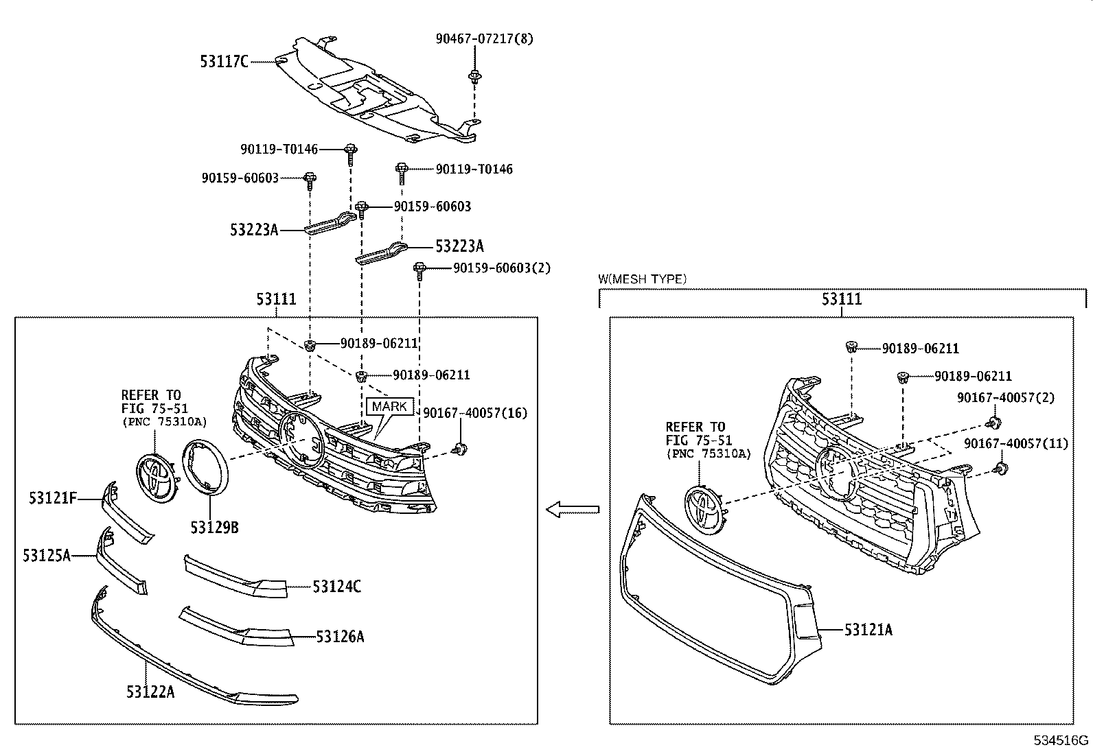 53100-YP904 GRILLE, RADIATOR product image