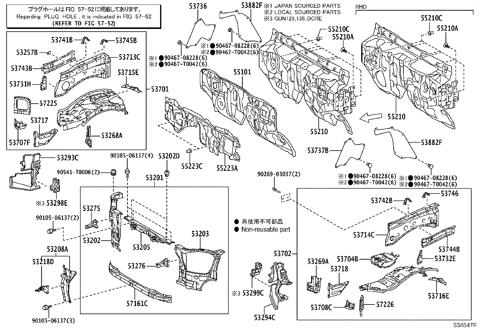53701-KK120 APRON SUB-ASSY, FRONT FENDER, RH product image