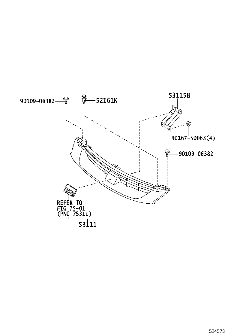 53111-22880 GRILLE, RADIATOR product image