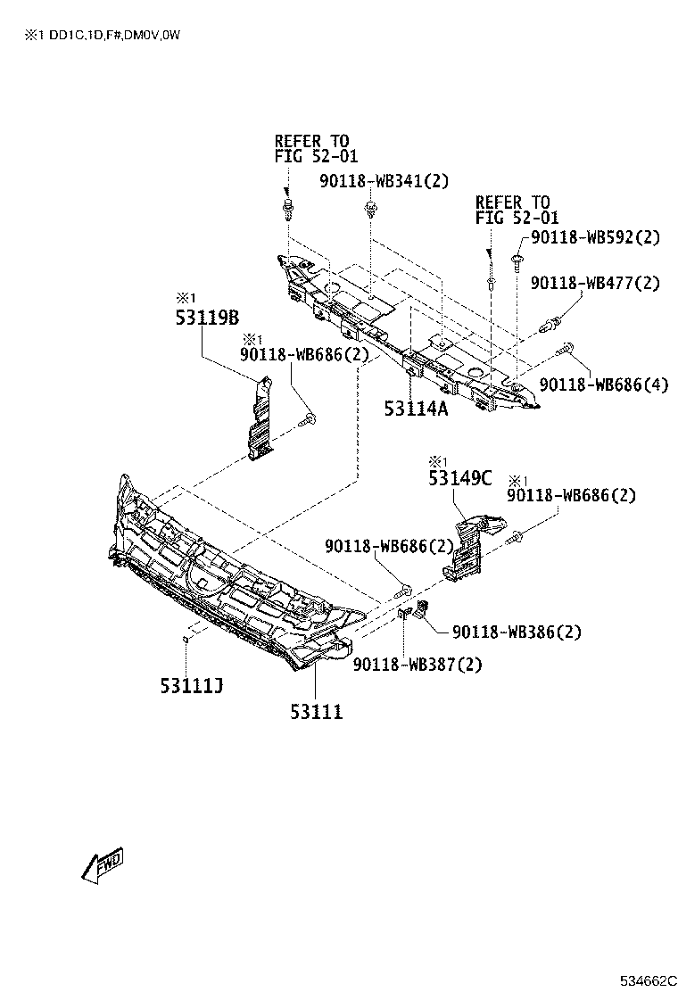 Toyota 53114-WB001 GRILLE, RADIATOR, INNER