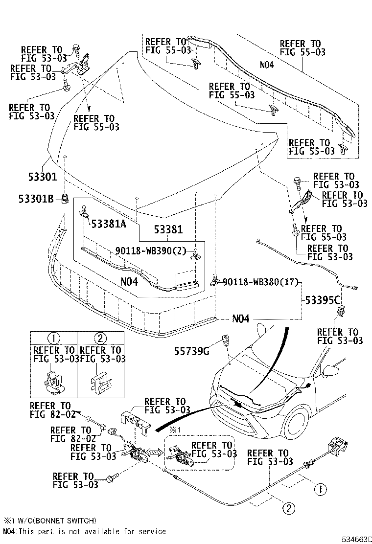 Toyota 90118-WB008 CLIP(FOR HOOD TO RADIATOR SUPPORT SEAL)