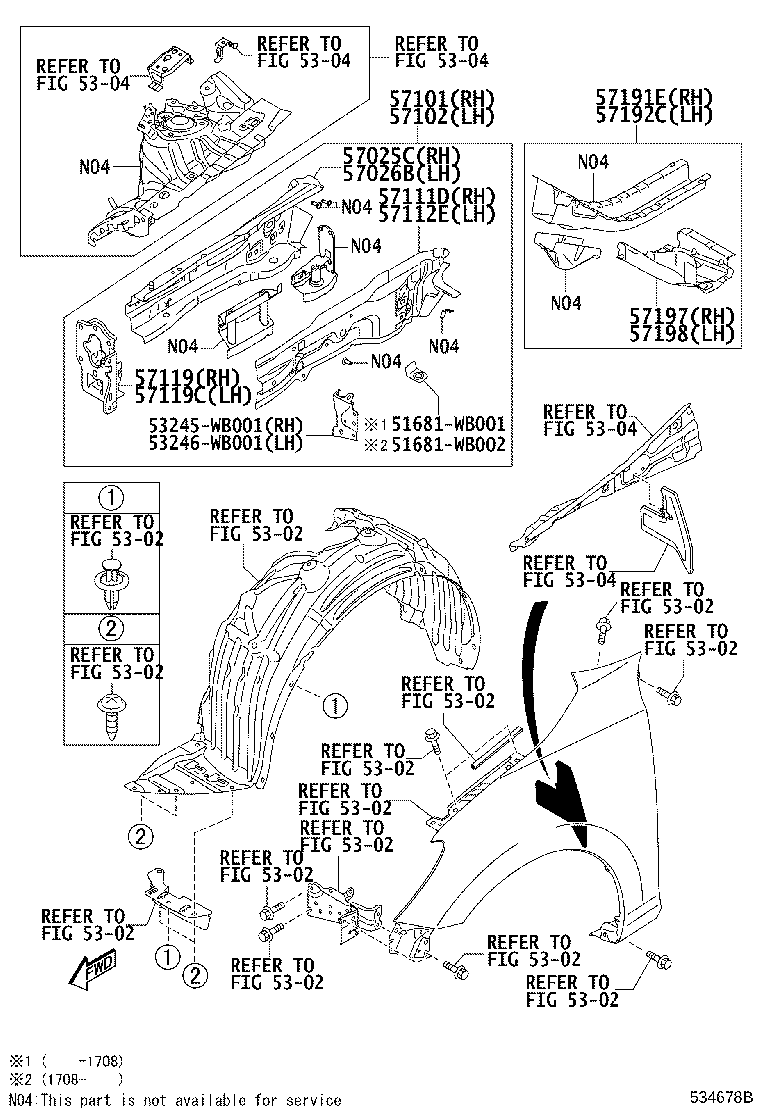 Toyota 57025-WB001 MEMBER SUB-ASSY, FRONT SIDE, OUTER RH