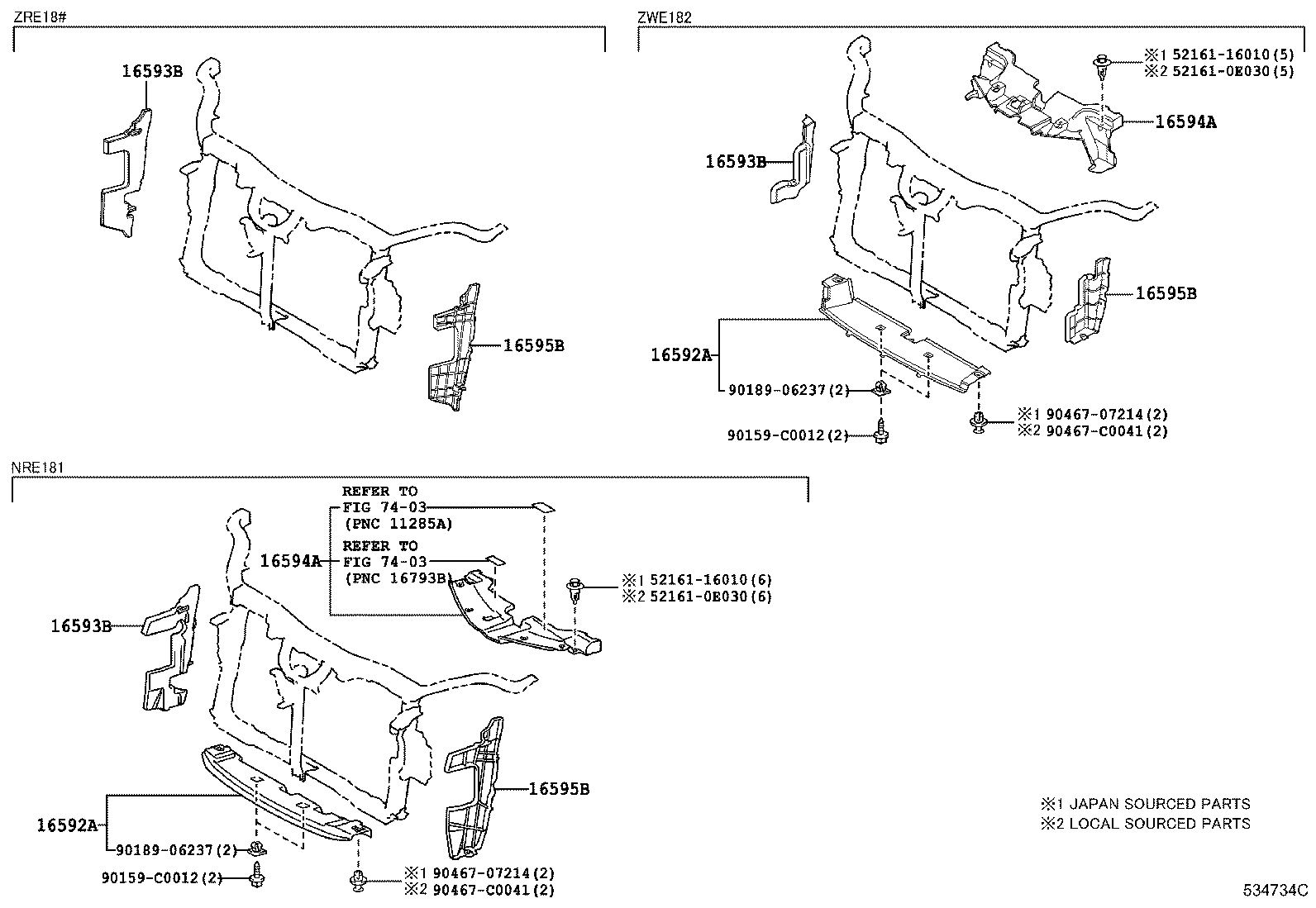 16592-0T020 GUIDE, RADIATOR AIR, NO.3 product image