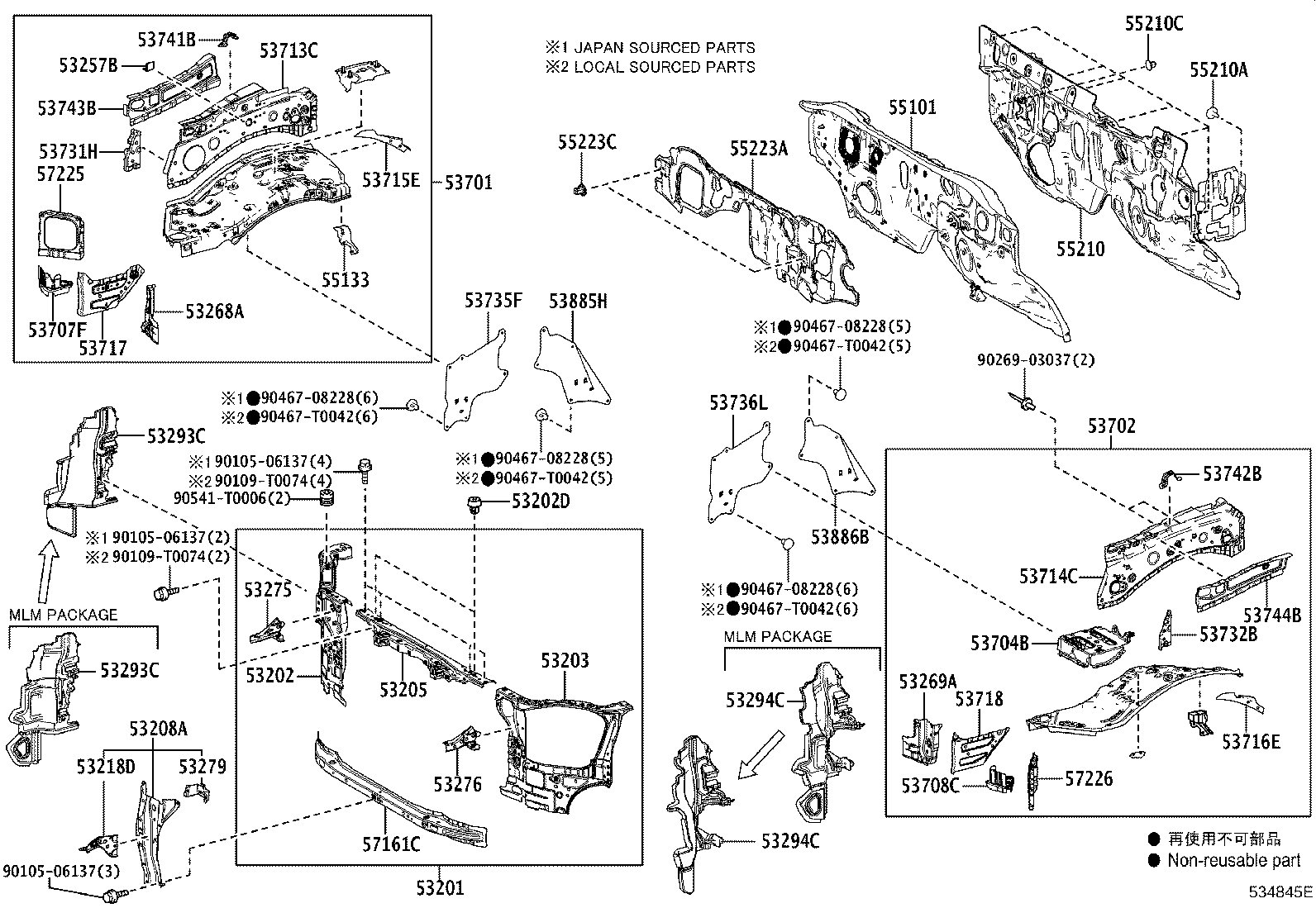 53701-KK010 APRON SUB-ASSY, FRONT FENDER, RH product image