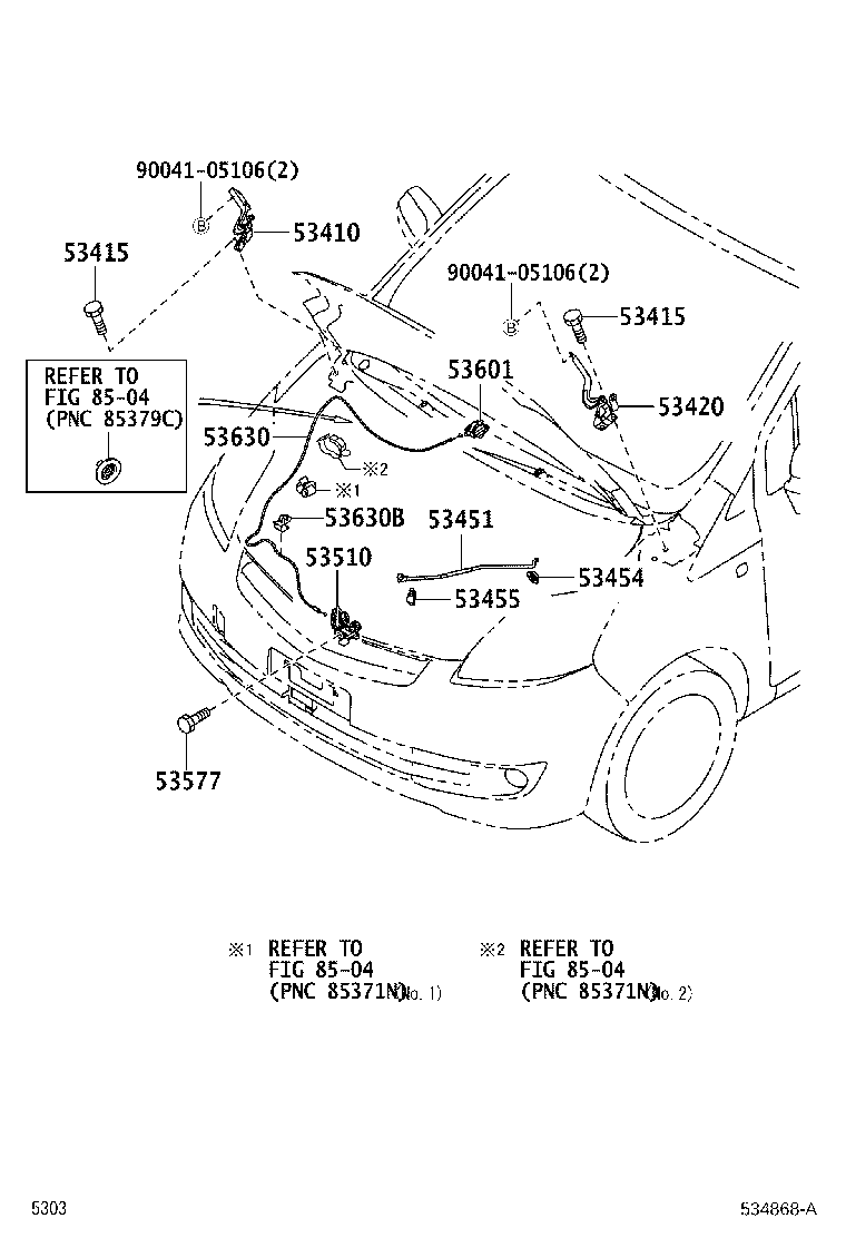 53440-B1041 ROD, HOOD SUPPORT product image