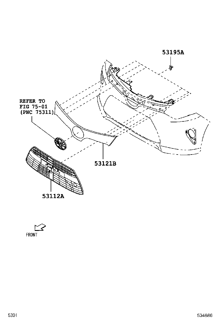 53111-BZ550 GRILLE, RADIATOR product image