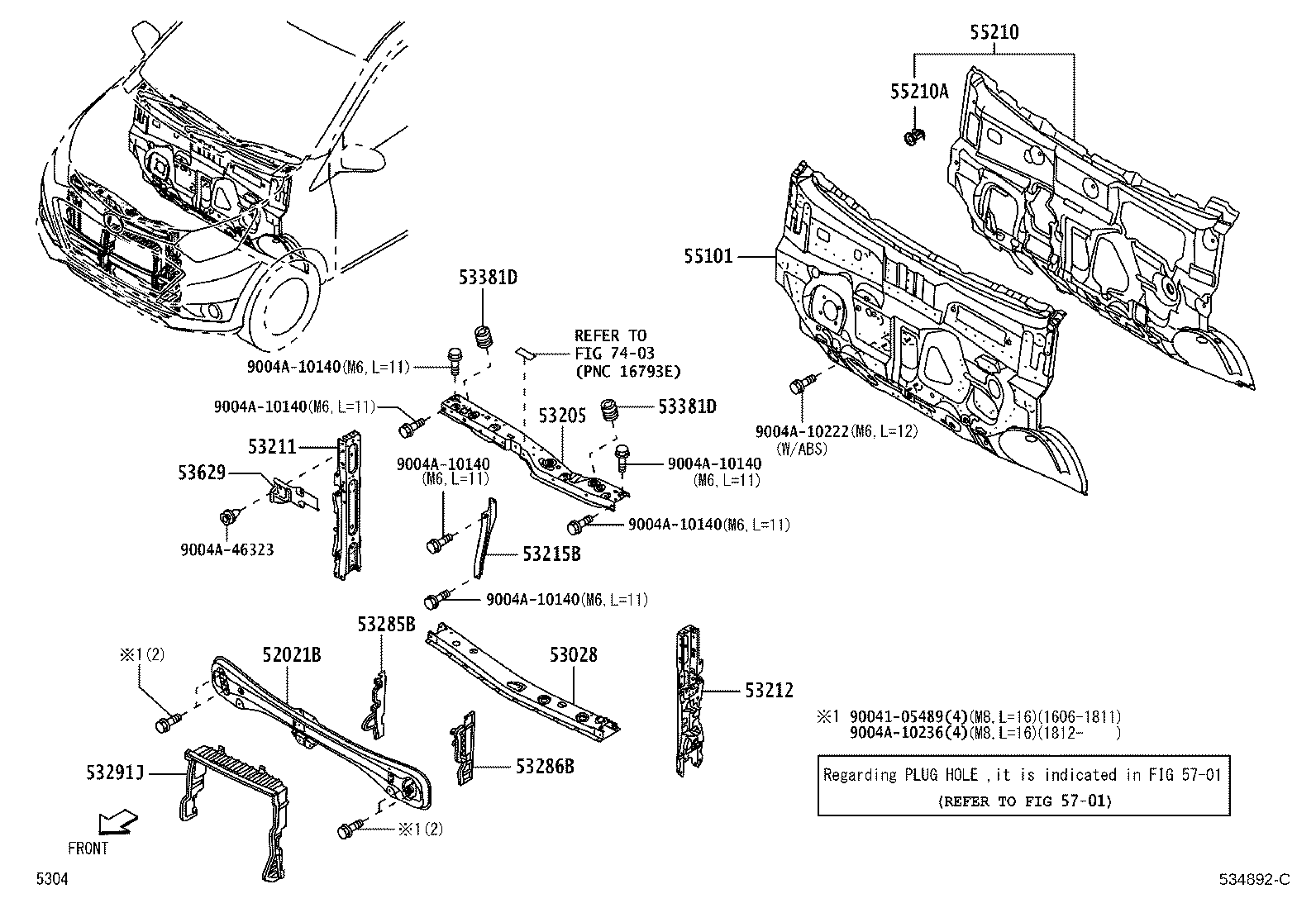 52130-BZ070 BRACKET ASSY, FRONT BUMPER SIDE MOUNTING, RH product image