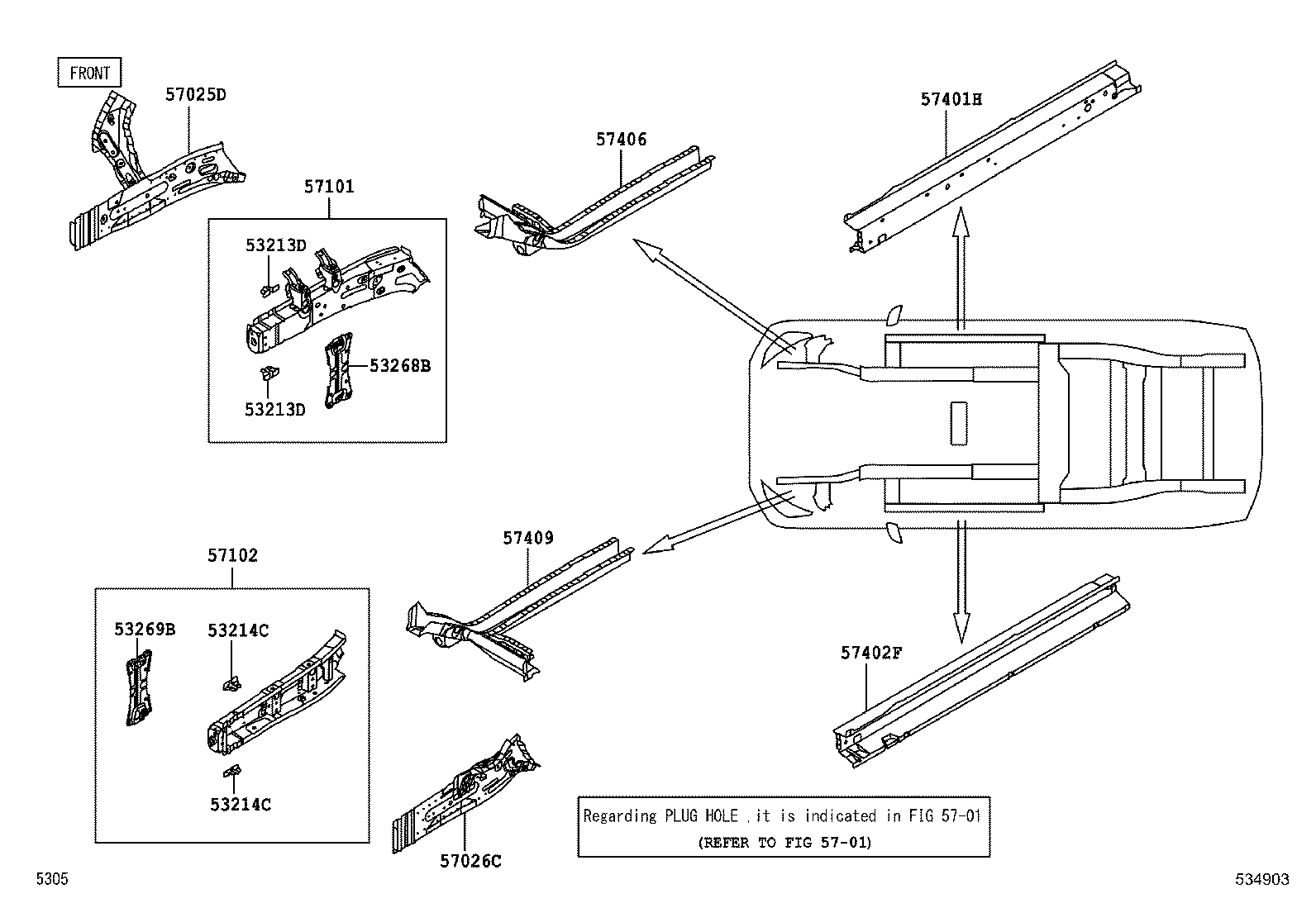 51095-BZ050 HOOK SUB-ASSY, TRANSPORT, REAR RH product image