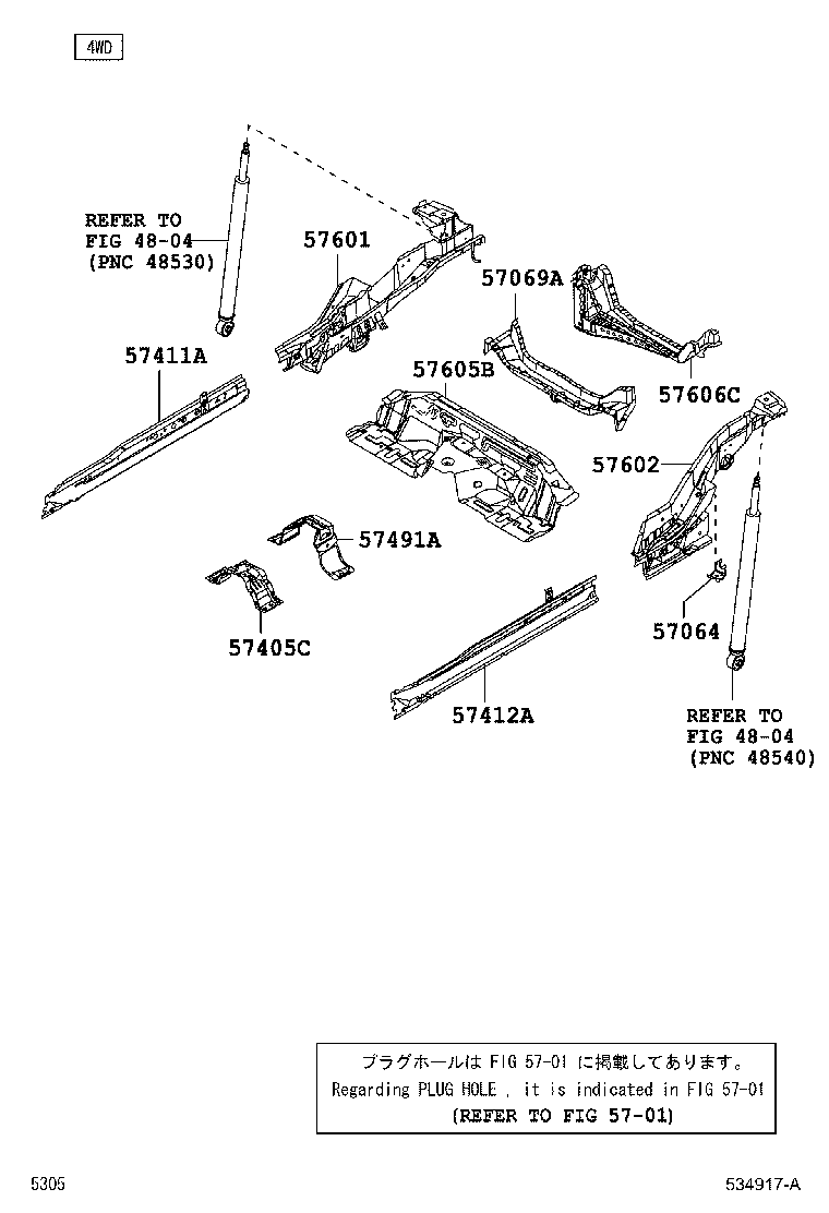 57601-B2201 MEMBER SUB-ASSY, REAR FLOOR SIDE, RH product image