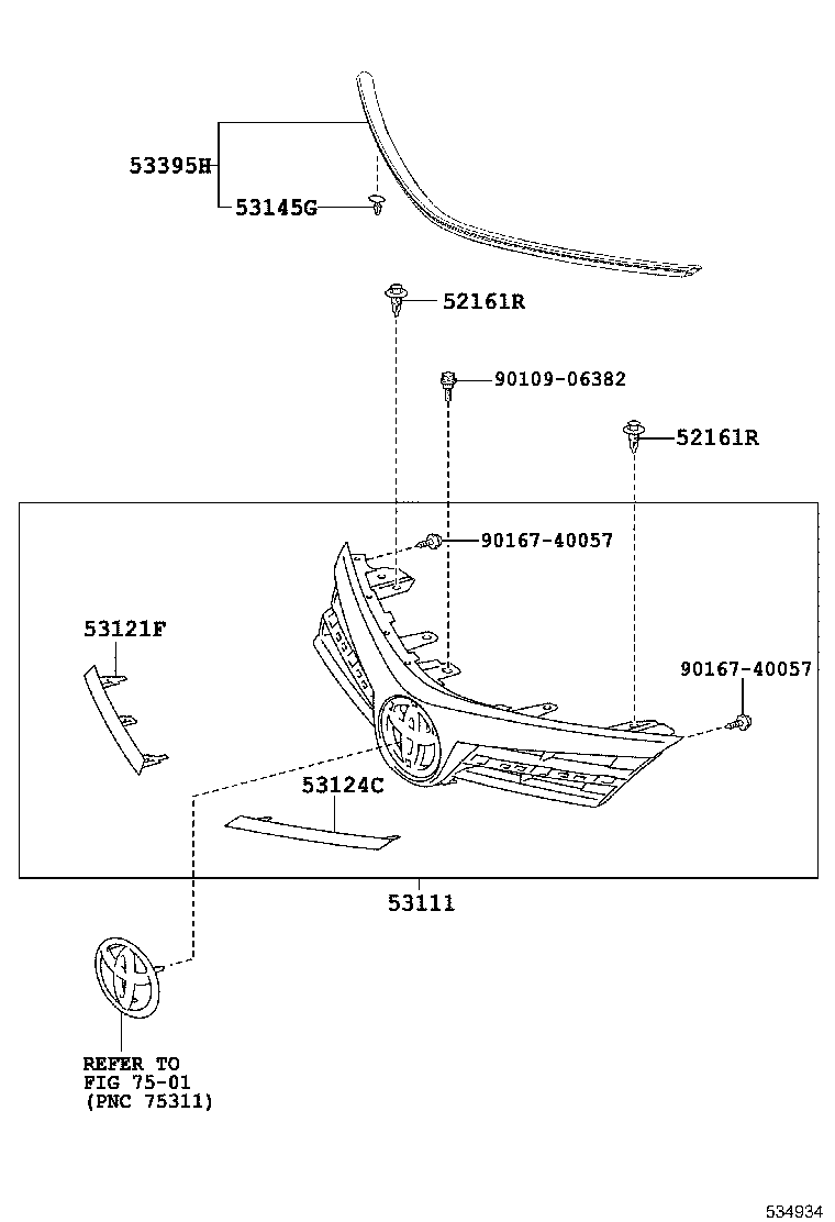 53100-02590 GRILLE, RADIATOR product image